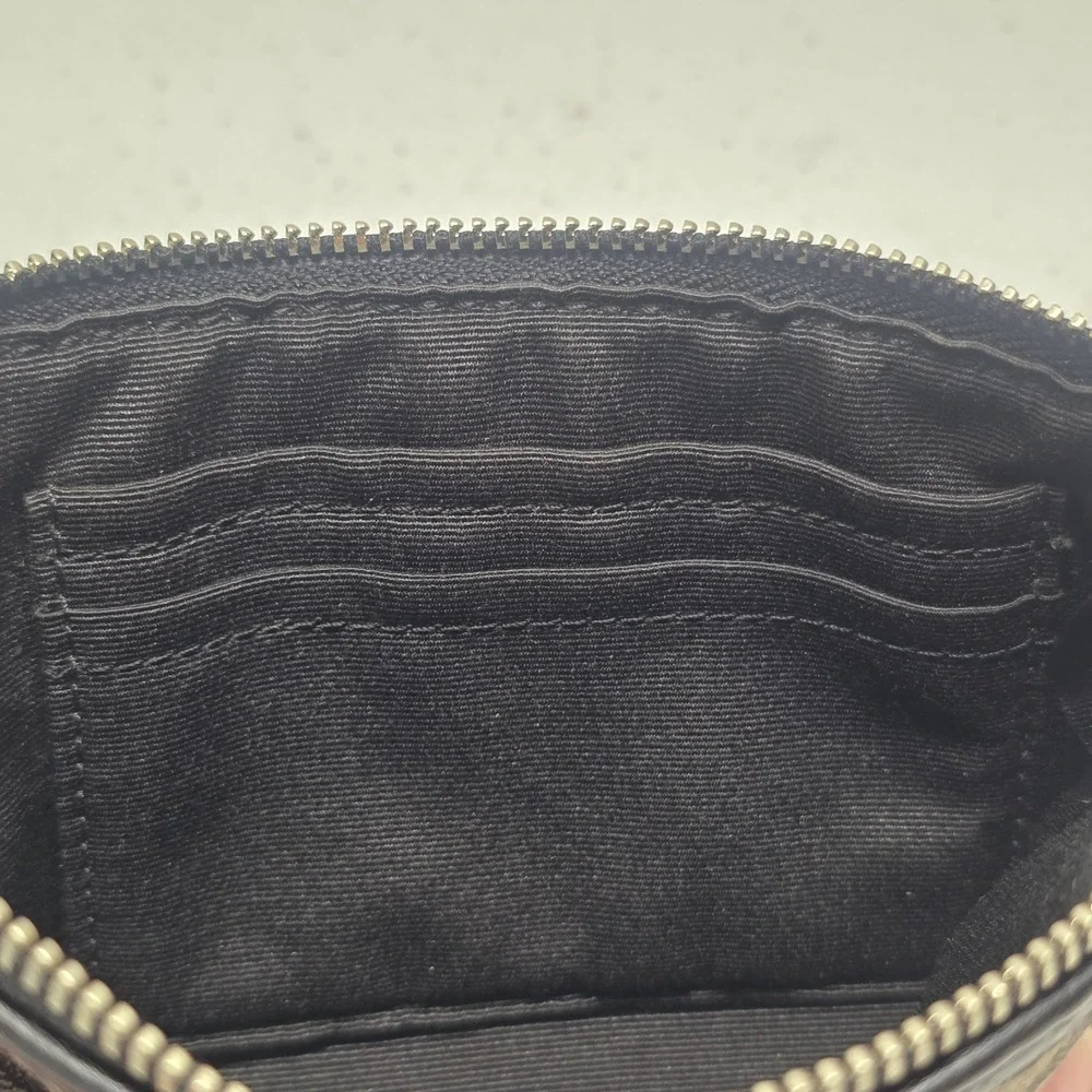 Coach Corner Zip Wristlet Wallet Black Smoke Silver F58033 - Read